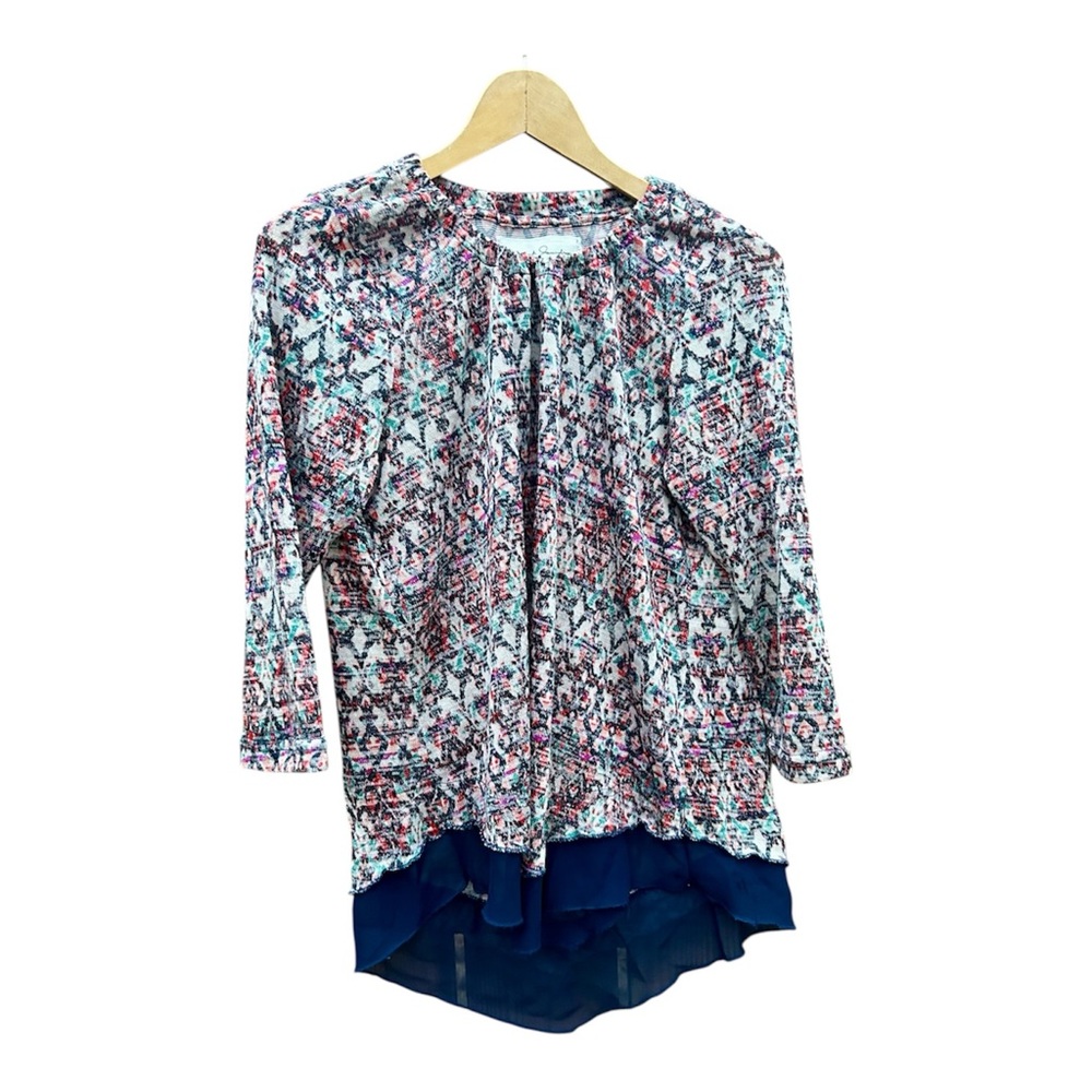 French Laundry Shirt Knit Abstract Print Lightweight Sz. Small